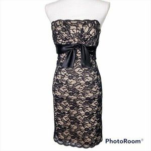 white house black market floral black lace dress